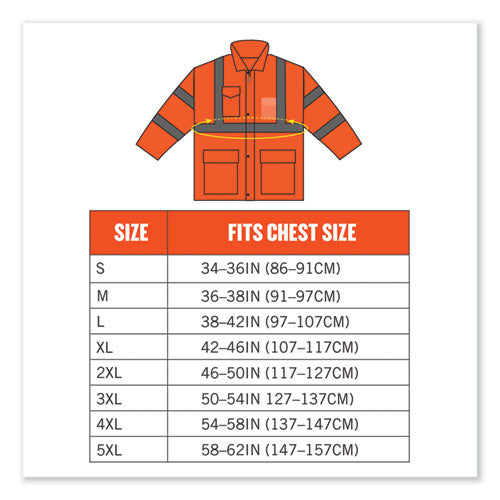 Glowear 8366 Class 3 Lightweight Hi-vis Rain Jacket, Polyester, 4x-large, Orange