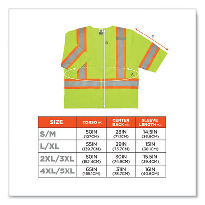 Glowear 8330z Class 3 Two-tone Zipper Vest, Polyester, Largel/x-large, Lime