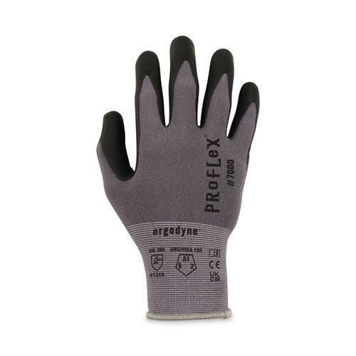 Proflex 7000 Nitrile-coated Gloves Microfoam Palm, Gray, X-large, 12 Pairs/pack