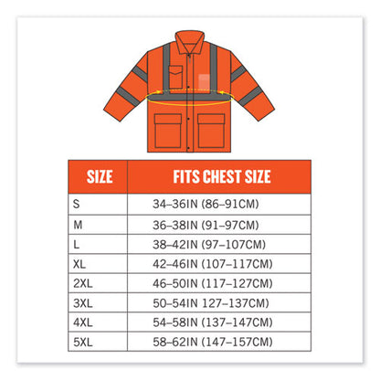 Glowear 8366 Class 3 Lightweight Hi-vis Rain Jacket, Polyester, 2x-large, Orange