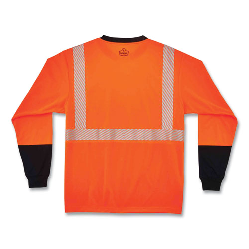 Glowear 8281bk Class 2 Long Sleeve Shirt With Black Bottom, Polyester, 2x-large, Orange