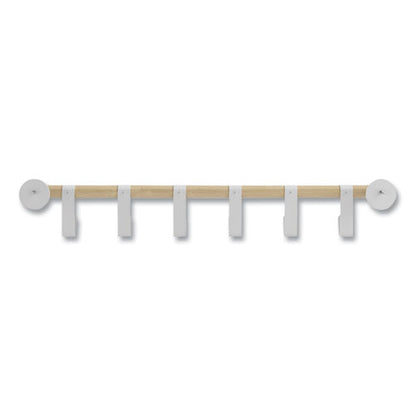 Resi Coat Wall Rack, 6 Hook, 36.25w X 4.25d X 6h, White