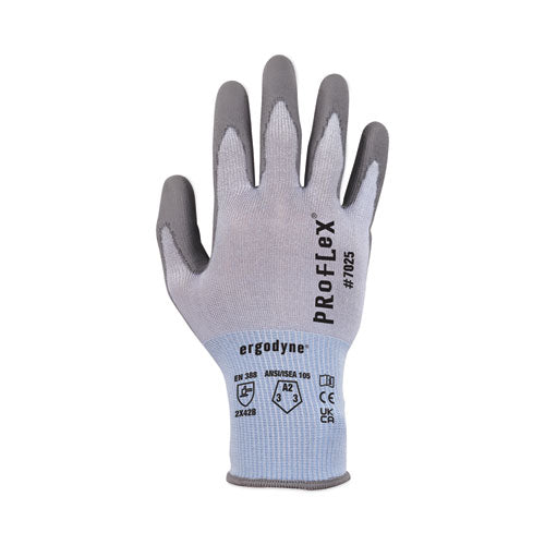 Proflex 7025 Ansi A2 Pu Coated Cr Gloves, Blue, Large, Pair