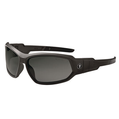 Skullerz Loki Anti-scratch/anti-fog Convertible Safety Spoggles With Strap, Matte Black Frame, Smoke Polycarbonate Lens