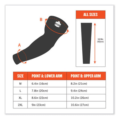 Chill-its 6690 Performance Knit Cooling Arm Sleeve, Polyester/spandex, Large, Blue, 2 Sleeves