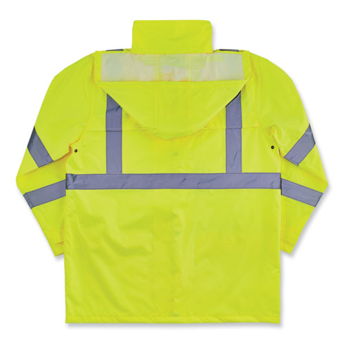 Glowear 8366 Class 3 Lightweight Hi-vis Rain Jacket, Polyester, 2x-large, Lime