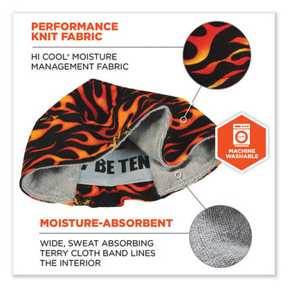 Chill-its 6630 High-performance Terry Cloth Skull Cap, Polyester, One Size Fits Most, Flames