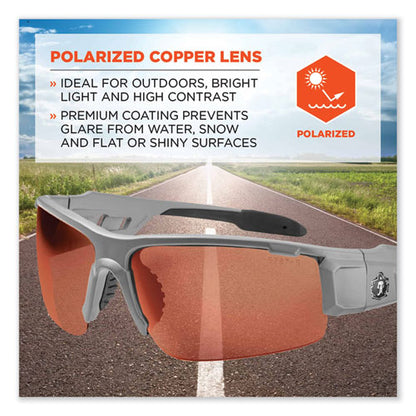 Skullerz Dagr Safety Glasses, Kryptek Highlander Nylon Impact Frame, Polarized Copper Polycarbonate Lens