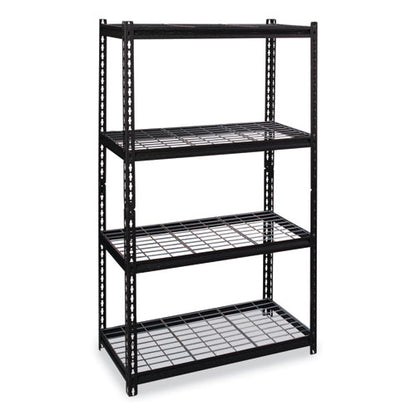 Iron Horse 2300 Wire Deck Shelving, Four-shelf, 36w X 18d X 60h, Black