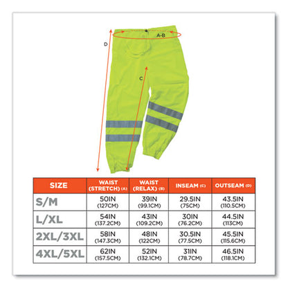 Glowear 8910 Class E Hi-vis Pants, Small/medium, Lime