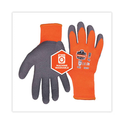 Proflex 7401 Coated Lightweight Winter Gloves, Orange, Large, 144 Pairs