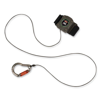 Squids 3002 Retractable Lanyard With Carabiner + Belt-loop Anchor, 2 Lb Max Working Capacity, 6" To 48" Long, Gray