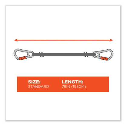 Squids 3149 Tool Lanyard With Xl + Swivel Carabiners, 80 Lb Max Work Capacity, 76" Long, Orange/black