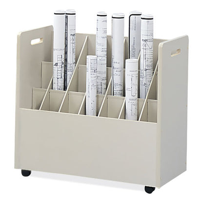 Mobile Roll File, 21 Compartments, 30.25w X 15.75d X 29.25h, Tan