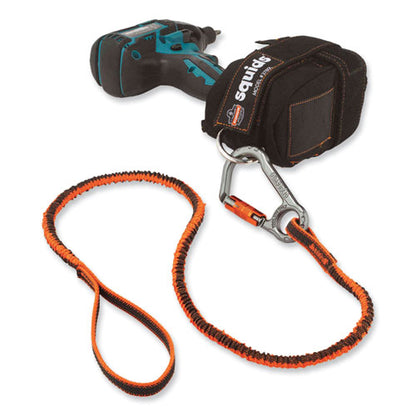 Squids 3108f(x)tool Lanyard With Locking Aluminum Carabiner + Loop, 15 Lb Max Working Capacity, 38" To 48" Long, Orange/gray