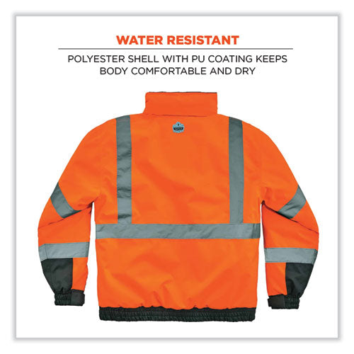 Glowear 8377 Class 3 Hi-vis Quilted Bomber Jacket, Orange, Small