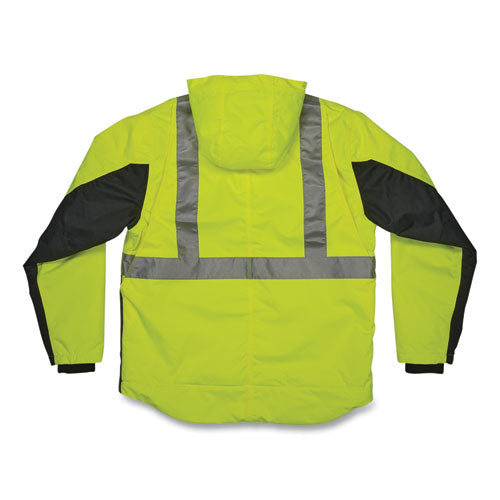 Glowear 8275 Class 2 Heavy-duty Hi-vis Workwear Sherpa Lined Jacket, Large, Lime