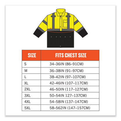 Glowear 8365bk Class 3 Hi-vis Rain Jacket Black Bottom, Large, Lime