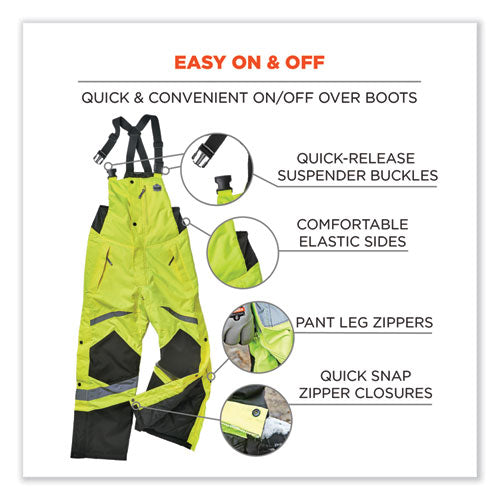 Glowear 8928 Class E Hi-vis Insulated Bibs, Large, Lime