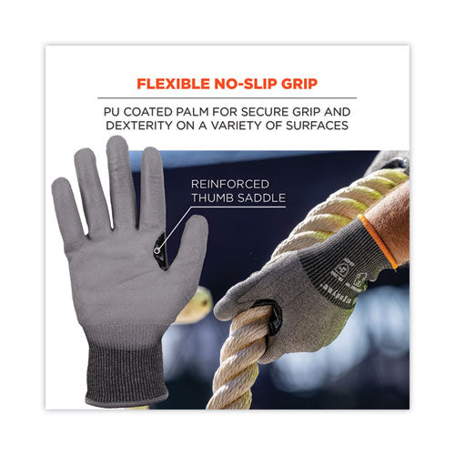 Proflex 7071 Ansi A7 Pu Coated Cr Gloves, Gray, Medium, Pair