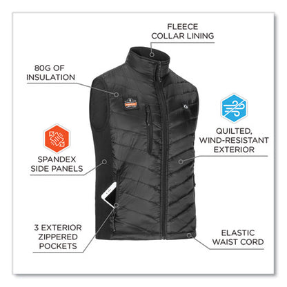 N-ferno 6495 Rechargeable Heated Vest With Battery Power Bank, Fleece/polyester, 4x-large, Black