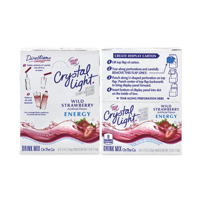 On-the-go Sugar-free Drink Mix, Wild Strawberry Energy, 0.13 Oz Single-serving, 30/pack, 2 Packs/carton