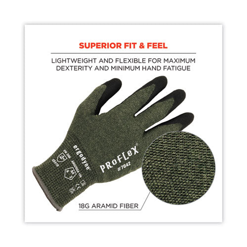 Proflex 7042 Ansi A4 Nitrile-coated Cr Gloves, Green, Large, Pair