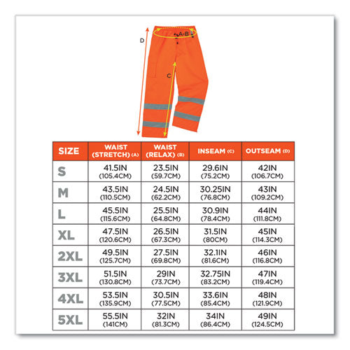 Glowear 8925 Class E Hi-vis Thermal Pants, X-large, Orange