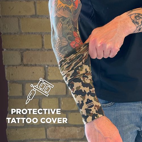 Chill-its 6695 Sun Protection Arm Sleeves, Polyester/spandex, Medium/large, Camo