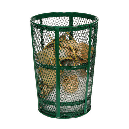 Steel Mesh Corrosion Resistant Trash Can, 48 Gal, Green