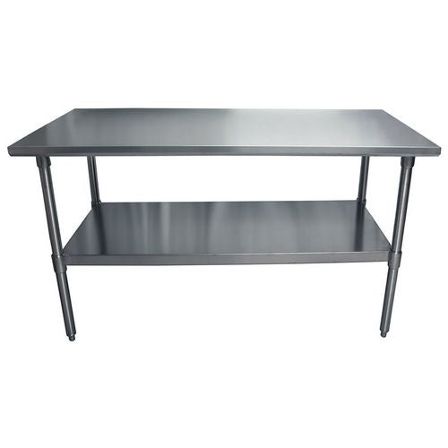 Stainless Steel Flat Top Work Tables, 60w X 30d X 36h, Silver, 2/pallet