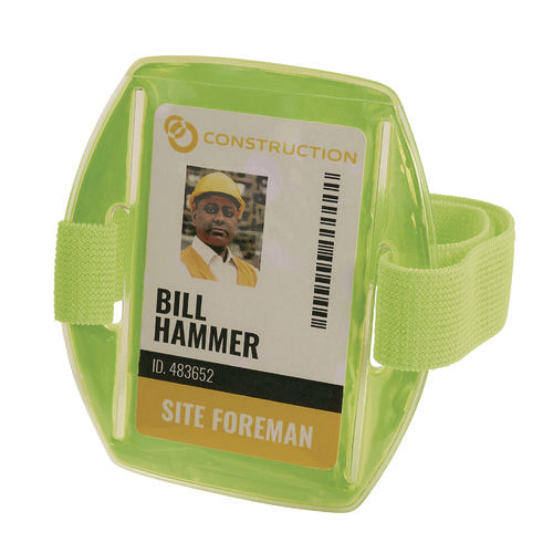 Squids 3386 Arm Band Id/badge Holder, Vertical, Lime, 3.75 X 4.25 Holder, 2.5 X 4 Insert