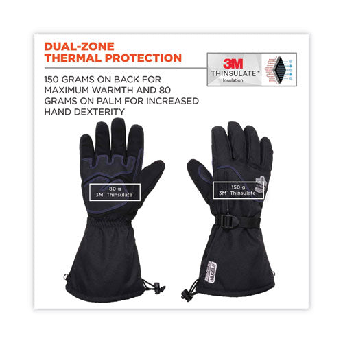 Proflex 825wp Thermal Waterproof Winter Work Gloves, Black, Small, Pair