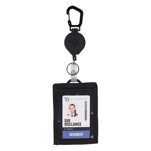 Squids 3389 Wallet Id/badge Holder,horizontal/vertical, Black, 3.75 X 5 For 2.75 X 3.5 Insert, 18" Cord