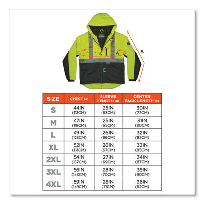 Glowear 8275 Class 2 Heavy-duty Hi-vis Workwear Sherpa Jacket, 4x-large, Lime