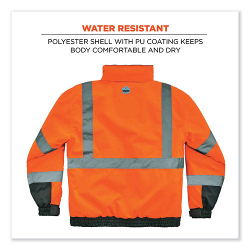 Glowear 8377 Class 3 Hi-vis Quilted Bomber Jacket, Orange, Large