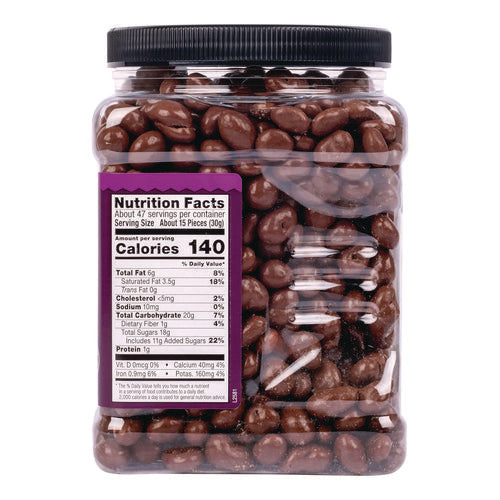 Milk Chocolate Covered Raisins, 50 Oz Jar