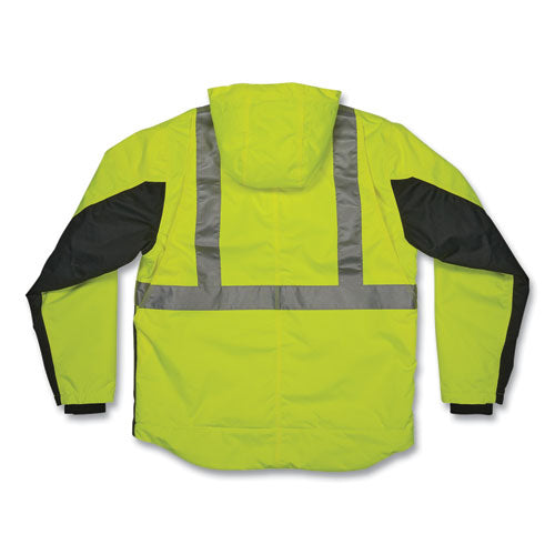 Glowear 8275 Class 2 Heavy-duty Hi-vis Workwear Sherpa Lined Jacket, 2x-large, Lime