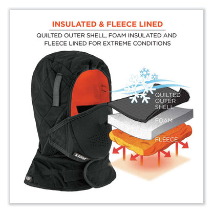 N-ferno 6878 3-layer Winter Liner + Mouthpiece Kit, Fleece/neoprene/polyester, One Size Fits Most, Black