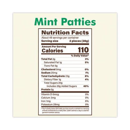 Mint Patties,175 Individually Wrapped, 3 Lb Bag