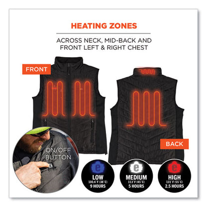 N-ferno 6495 Rechargeable Heated Vest With Batter Power Bank, Fleece/polyester, Medium, Black