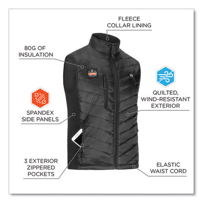 N-ferno 6495 Rechargeable Heated Vest With Batter Power Bank, Fleece/polyester, Medium, Black