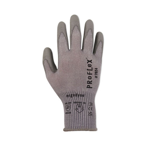 Proflex 7024 Ansi A2 Pu Coated Cr Gloves, Gray, 2x-large, Pair