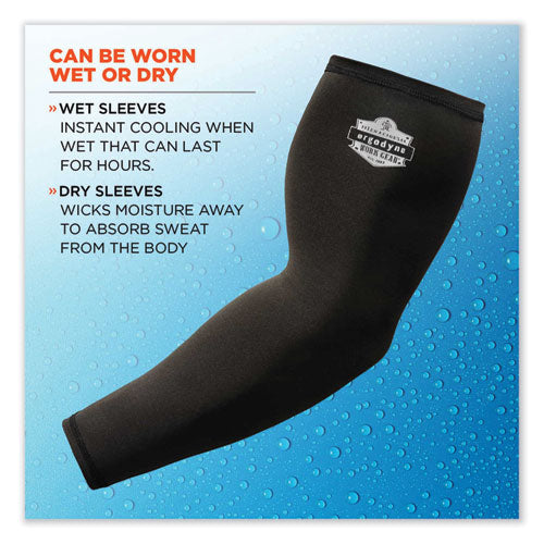 Chill-its 6690 Performance Knit Cooling Arm Sleeve, Polyester/spandex, 2x-large, Black, 2 Sleeves