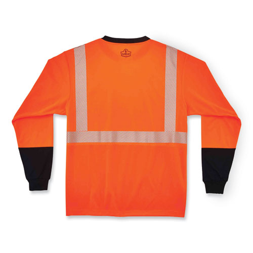 Glowear 8281bk Class 2 Long Sleeve Shirt With Black Bottom, Polyester, X-large, Orange