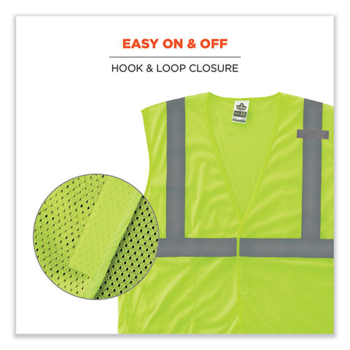 Glowear 8210hl-s Single Size Class 2 Economy Mesh Vest, Polyester, X-large, Lime