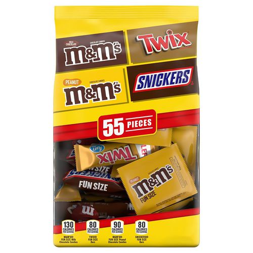 Chocolate Favorites Fun Size Candy Bar Variety Mix, 110 Individaully Wrapped/carton