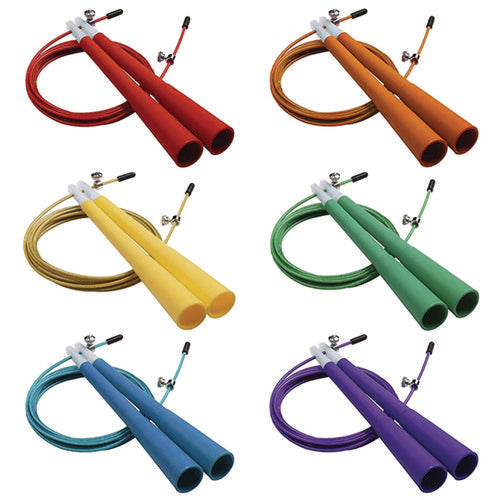 Double Bearing Speed Jump Rope Set, 9 Ft, Assorted Colors, 6/set