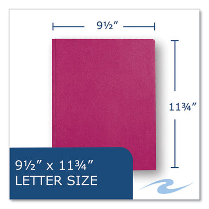 Pocket Folder With 3 Fasteners, 0.5" Capacity, 11 X 8.5, Maroon, 25/box, 10 Boxes/carton