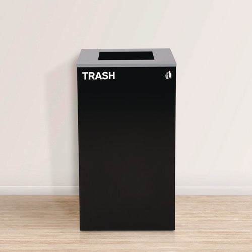 29 Gallon Trash/recycling Cans, Steel, Black Trash Can With Square Lid